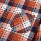 Checkered Button-Down Collar Long Sleeve Shirt for Men
