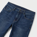 Straight Leg Denim Jeans Stretch Cotton Regular Fit for Men