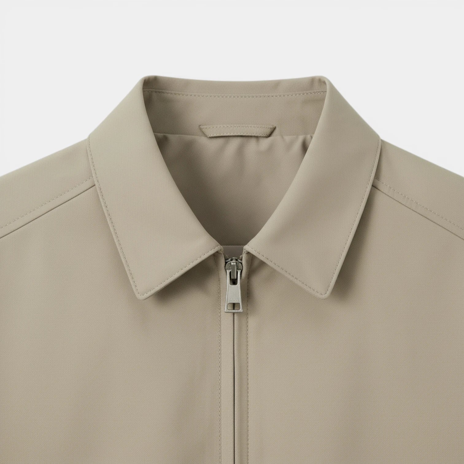 Zip-Up Collared Jacket Smooth Finish Regular Fit for Men