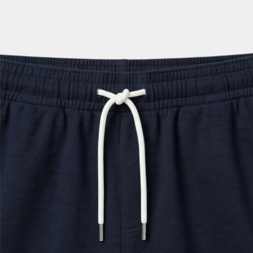 Textured Polo Shirt Drawstring Shorts Set for Men
