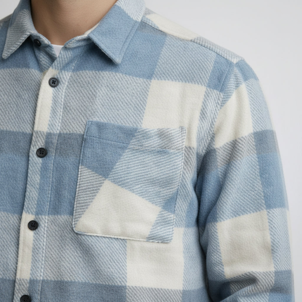 Checked Overshirt Relaxed Fit Button-Front for Men