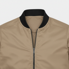 Slim Fit Zip-Up Bomber Jacket Ribbed for Men