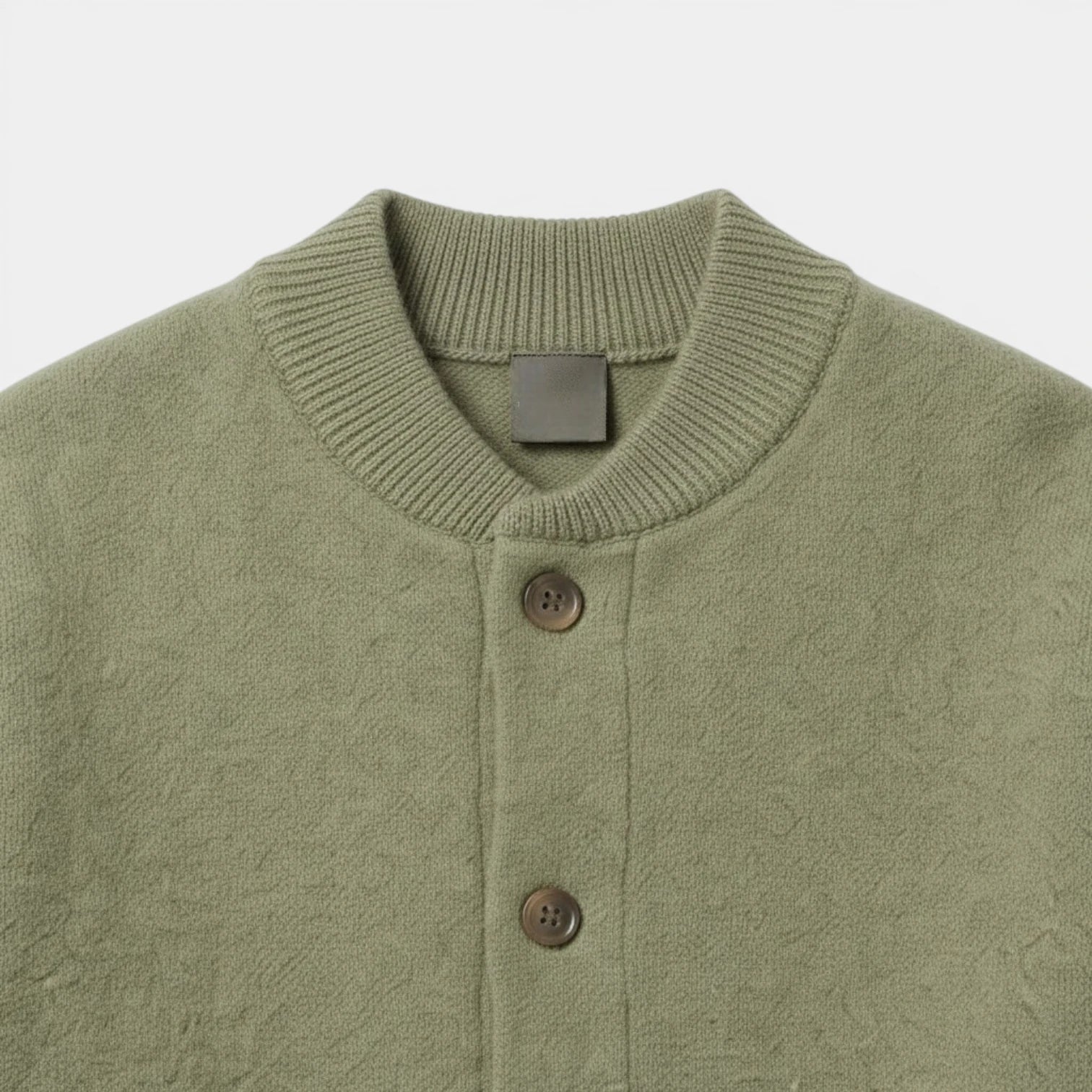 Button-Up Knit Cardigan Ribbed Trim Relaxed Fit for Men