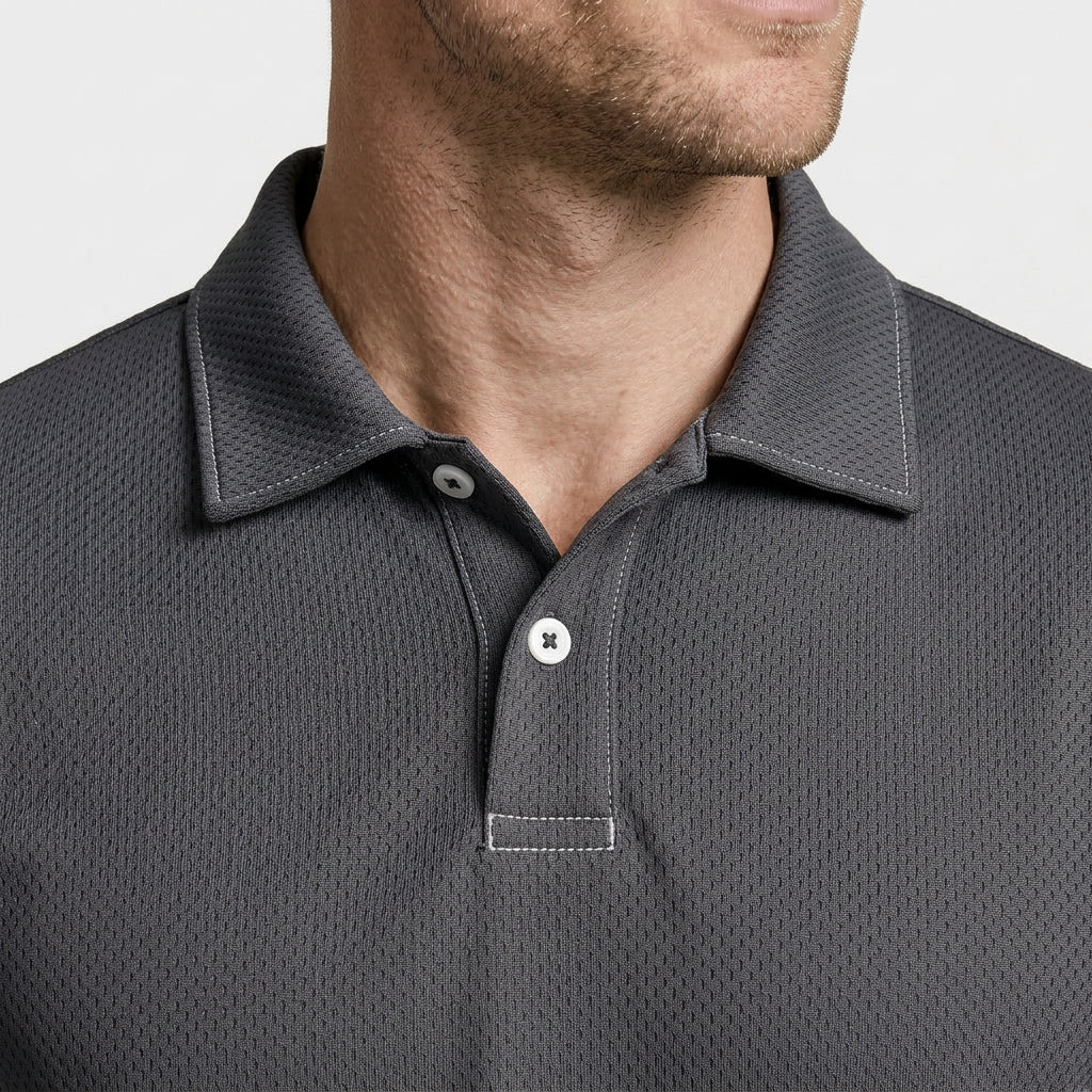 Polo Shirt and Shorts Set Drawstring Waist for Men