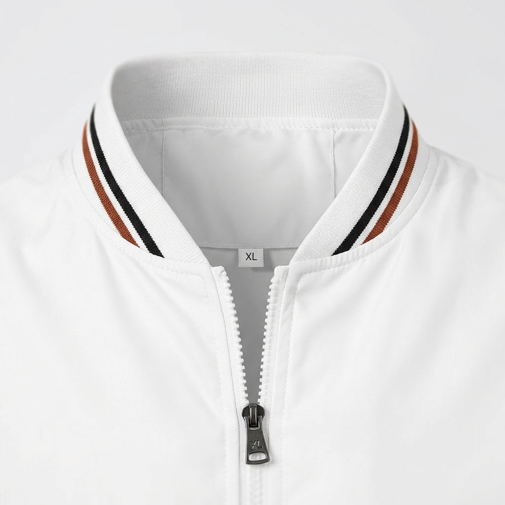 Zip-Up Lightweight Bomber Jacket Regular Fit for Men