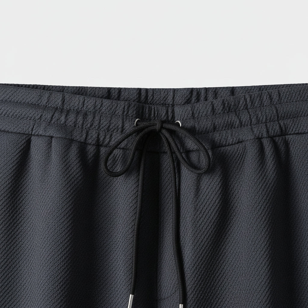Textured Zip Jacket Drawstring Pants Track Set for Men