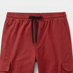 Cargo Pants Straight Fit Drawstring Waist Utility for Men