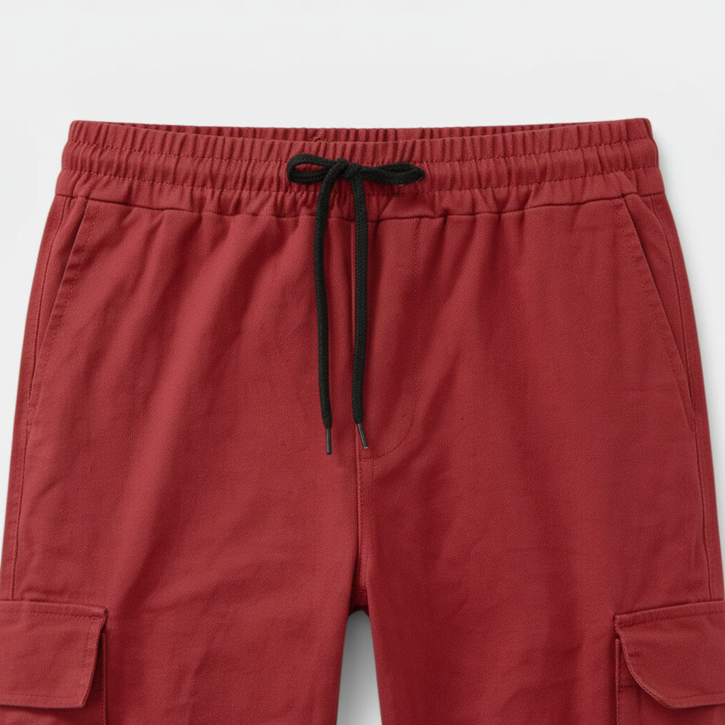 Cargo Pants Straight Fit Drawstring Waist Utility for Men