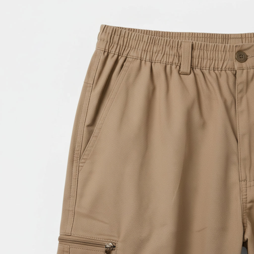 Cargo Pants Regular Fit Button Waist Multi Pocket for Men