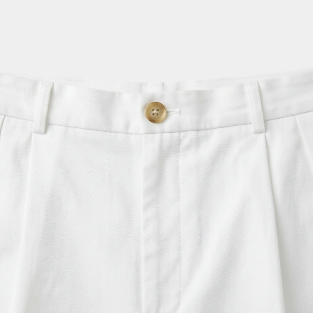 Pleated Tailored Shorts Cuffed Hem Regular Fit for Men