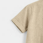 Textured Henley Shirt Stand Collar Relaxed Fit for Men
