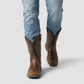 Western Cowboy Boots Embroidered Square Toe for Men