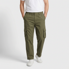Cargo Pants Regular Fit Button Waist Multi Pocket for Men