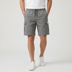 Cargo Shorts Elastic Waist Drawstring Multi Pocket for Men