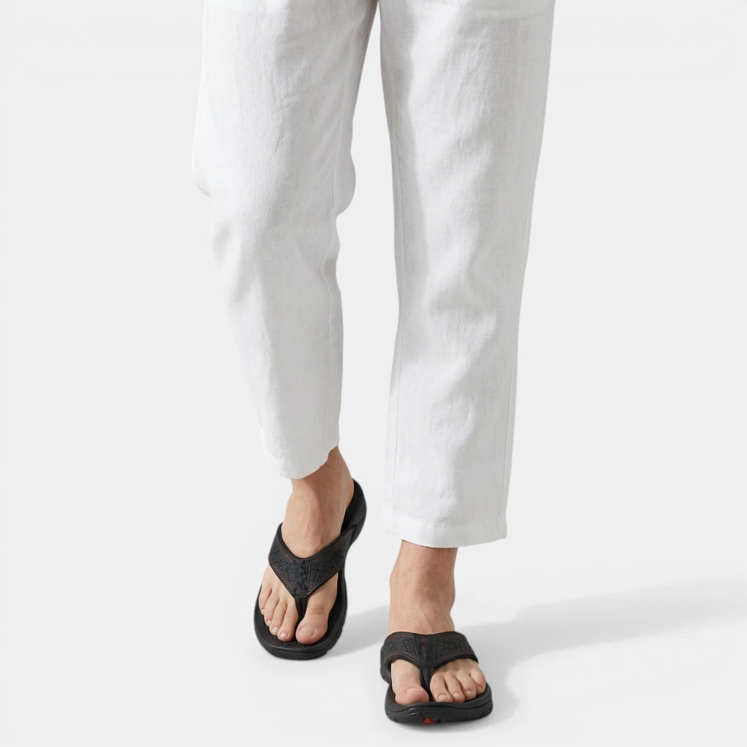 Flip Flops Textured Footbed Wide Strap Slip-On for Men