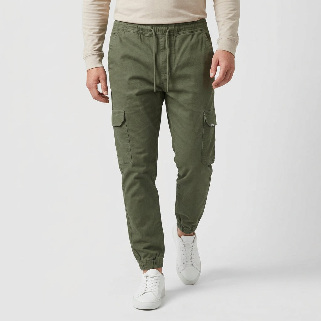 Cargo Jogger Pants Drawstring Tapered Fit for Men