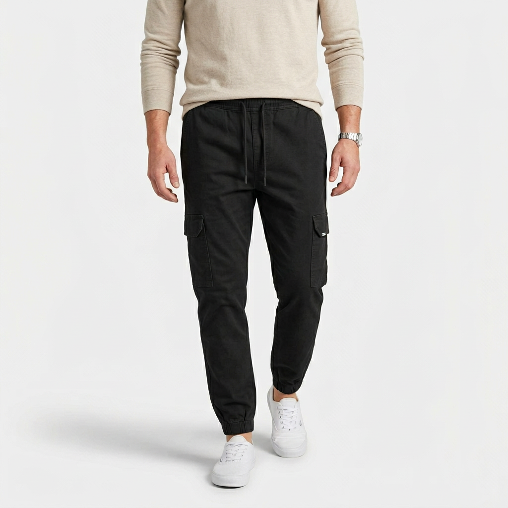 Cargo Jogger Pants Drawstring Tapered Fit for Men