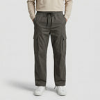 Cargo Pants Straight Fit Drawstring Waist Utility for Men