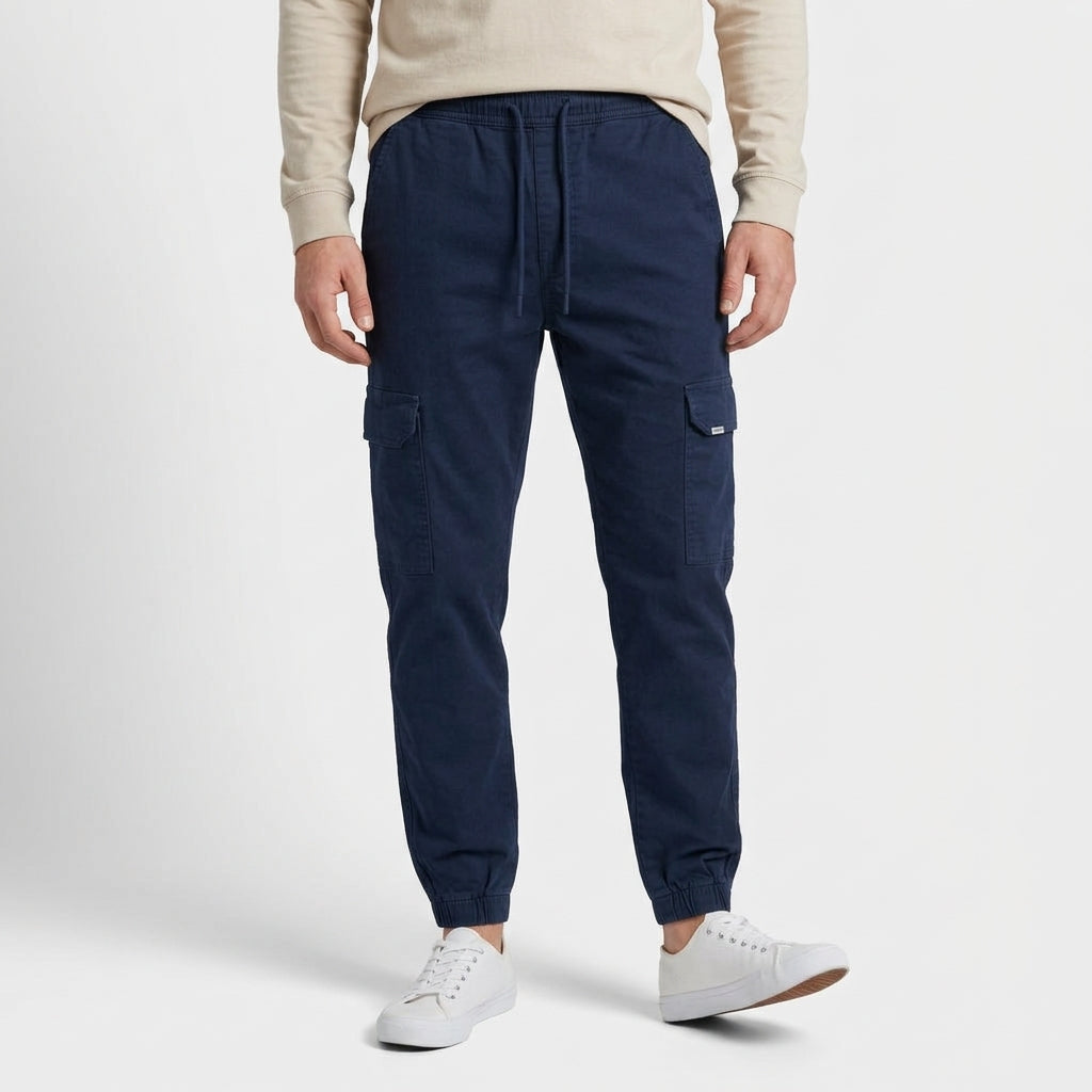 Cargo Jogger Pants Drawstring Tapered Fit for Men