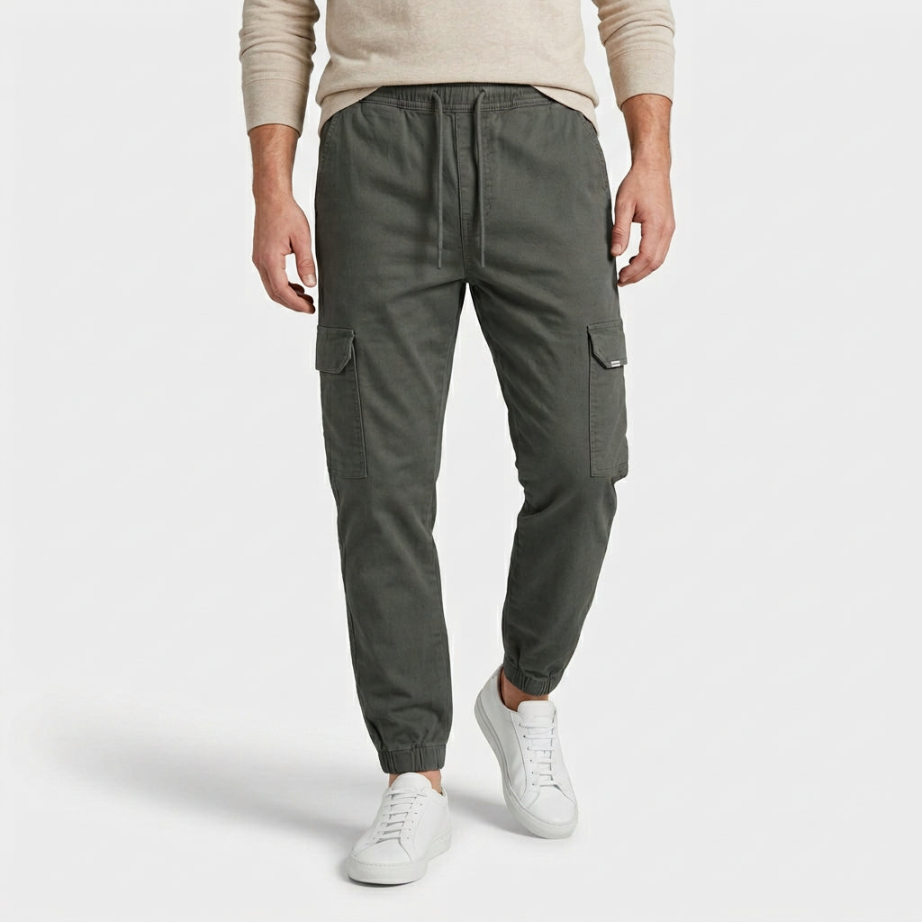 Cargo Jogger Pants Drawstring Tapered Fit for Men