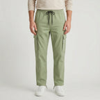 Cargo Pants Straight Fit Drawstring Waist Utility for Men