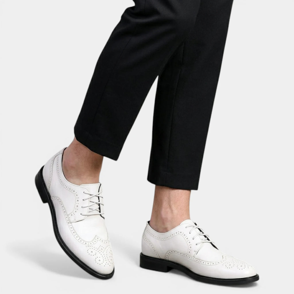 Wingtip Brogue Dress Shoes Lace-Up Perforated for Men