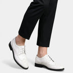 Wingtip Brogue Dress Shoes Lace-Up Perforated for Men