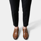 Wingtip Brogue Dress Shoes Lace-Up Perforated for Men