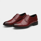 Cap-Toe Oxford Shoes Full-Grain Leather Lace-Up for Men