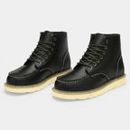 Contrast Stitch Vegan Leather Lace-Up Ankle Boots for Men