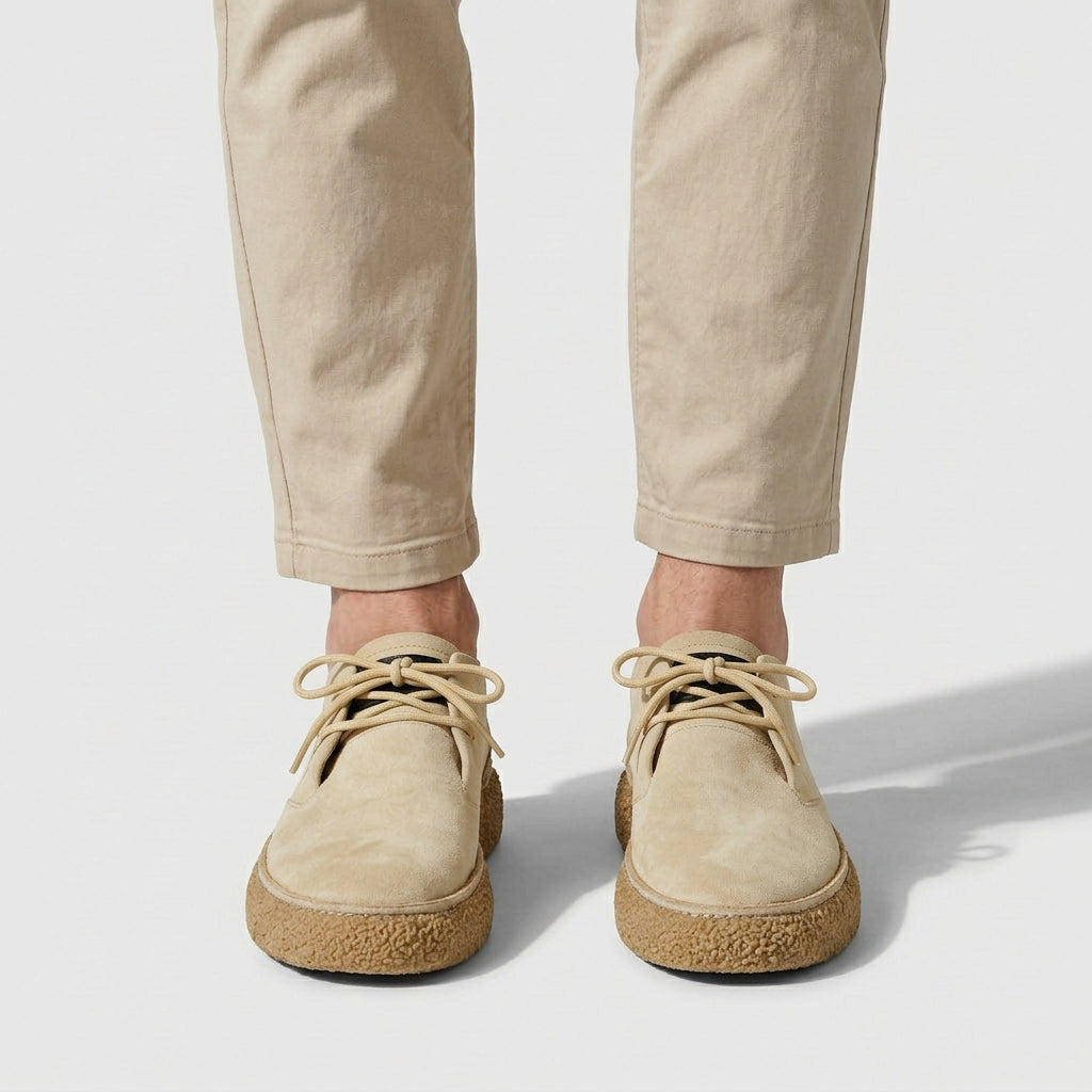 Moc Toe Wallabee Shoes Lace-Up Crepe Sole for Men