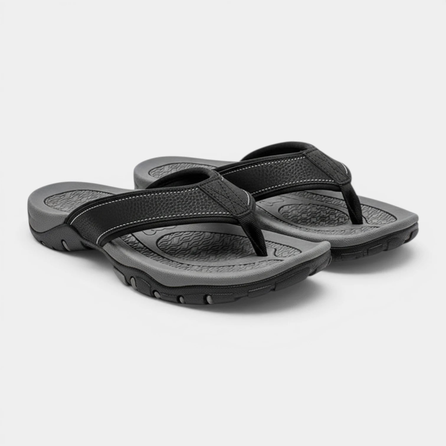 Flip Flops Textured Footbed Wide Strap Slip-On for Men