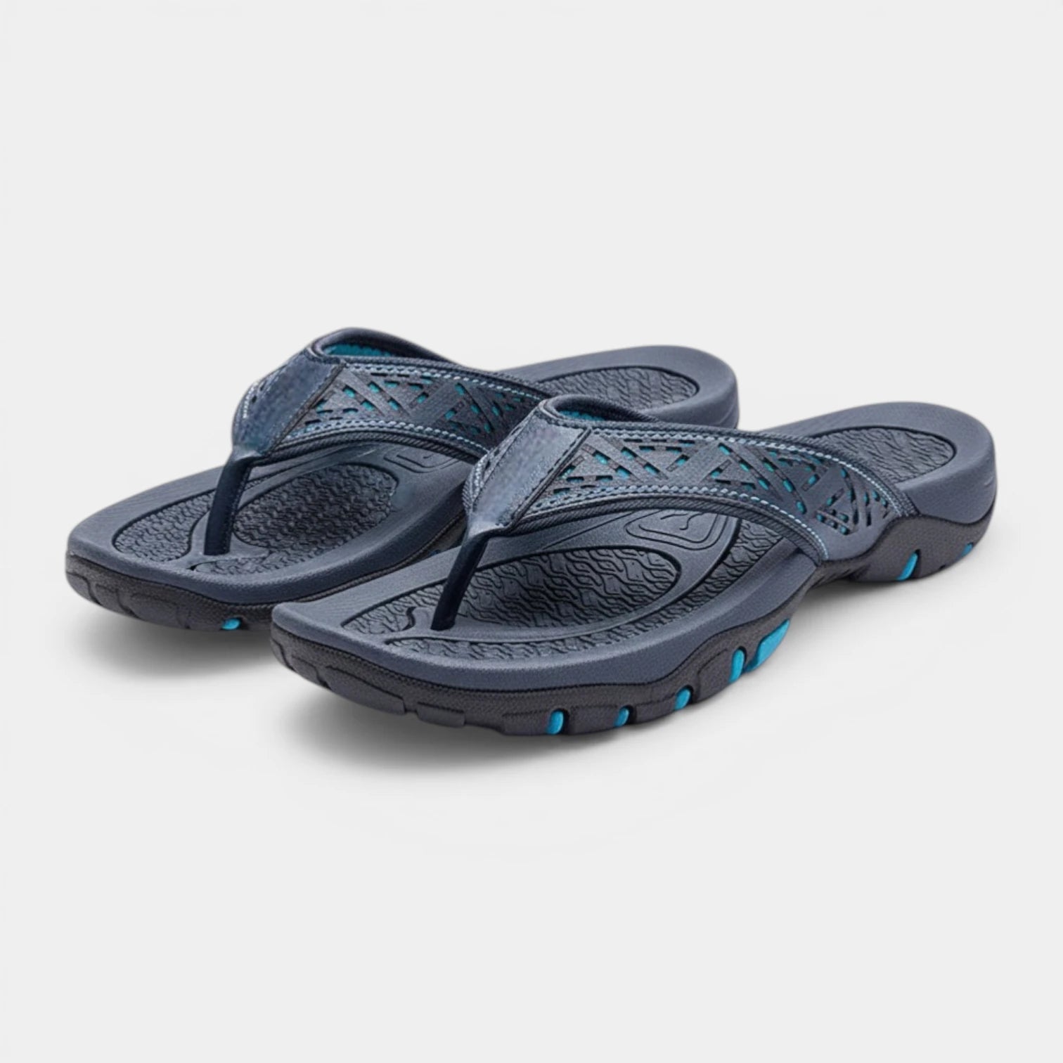 Flip Flops Textured Footbed Wide Strap Slip-On for Men