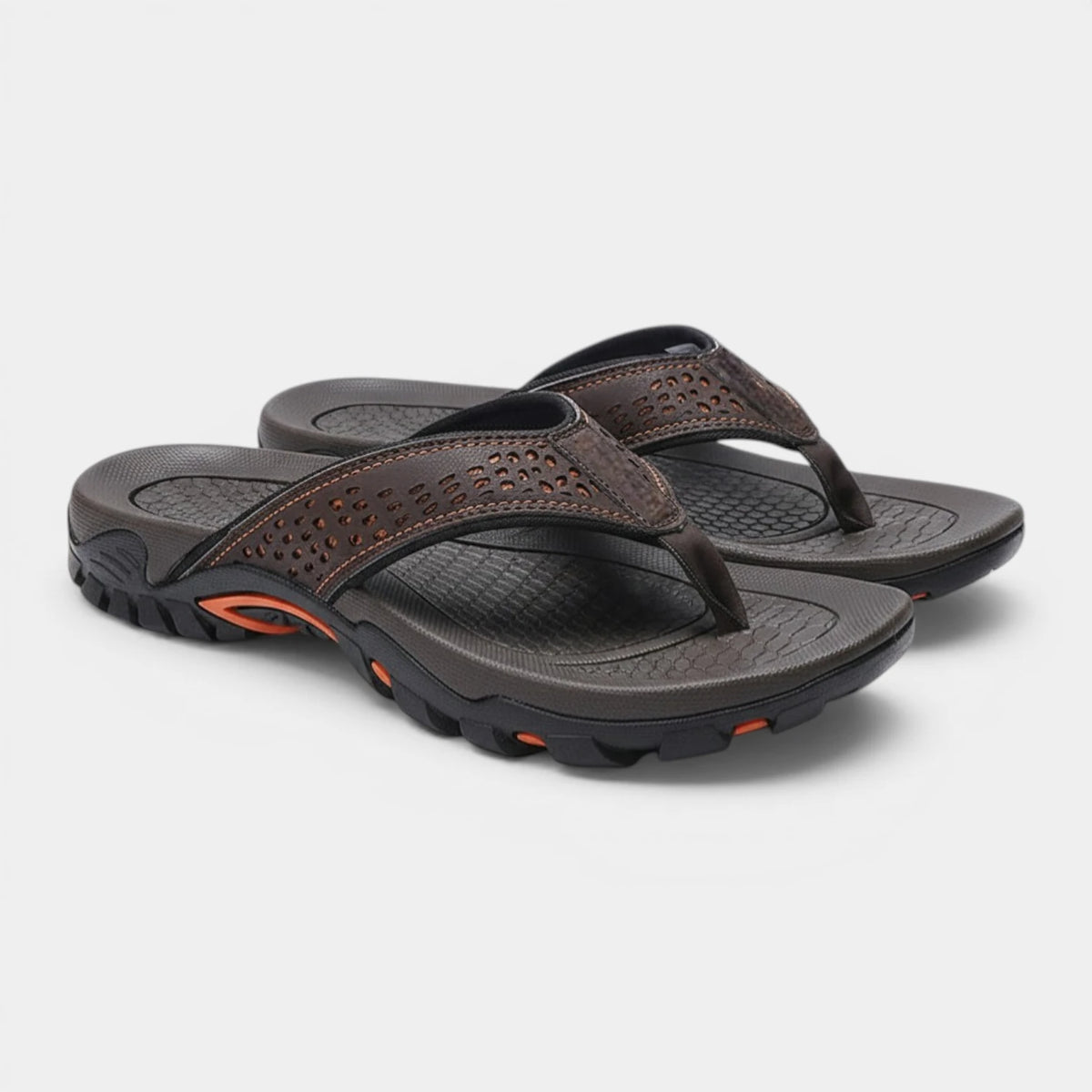 Flip Flops Textured Footbed Wide Strap Slip-On for Men