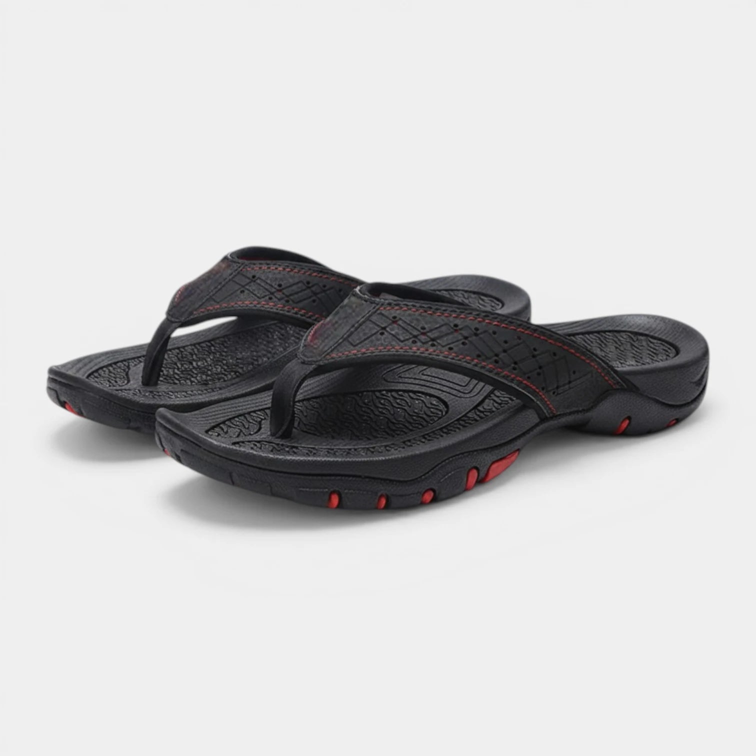 Flip Flops Textured Footbed Wide Strap Slip-On for Men