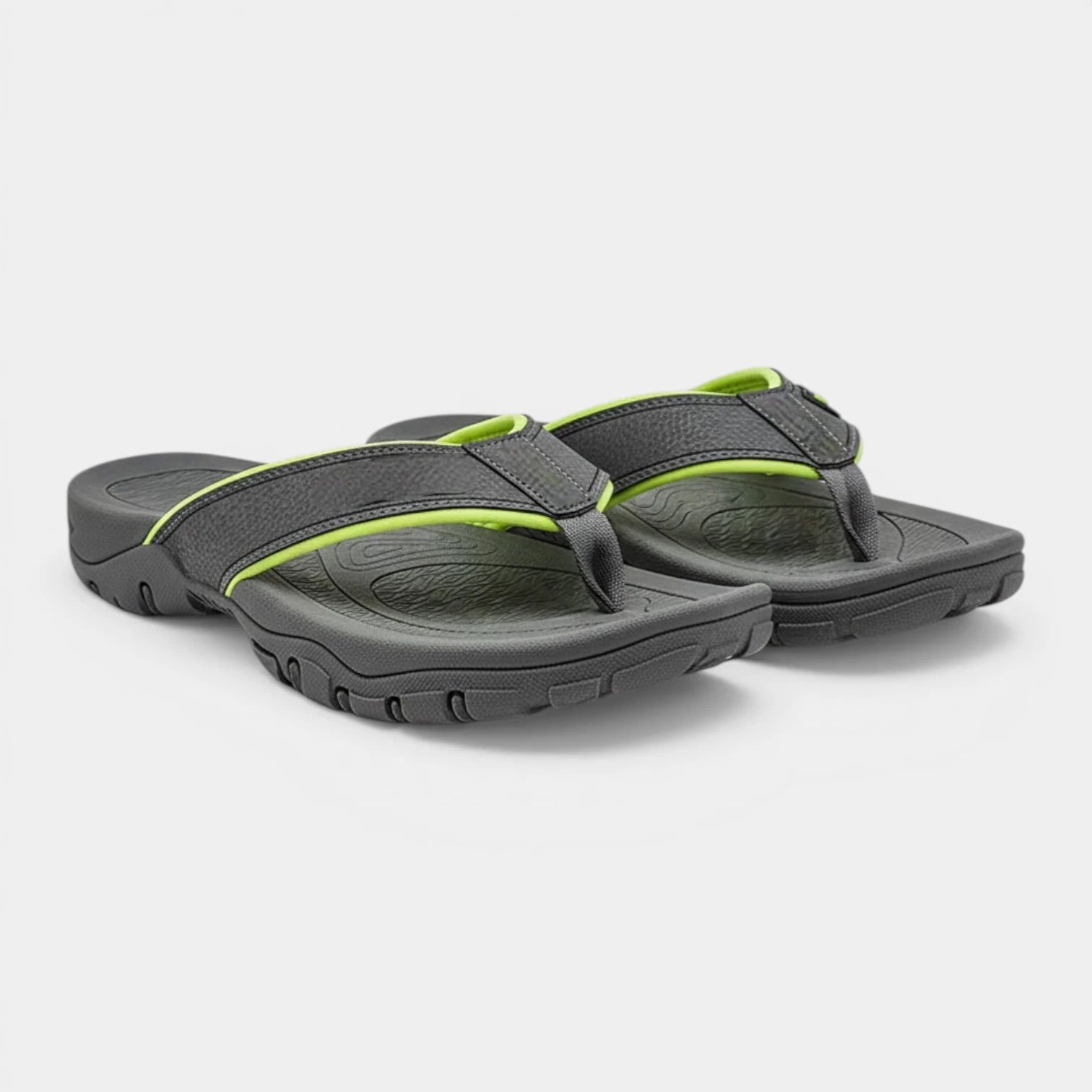 Flip Flops Textured Footbed Wide Strap Slip-On for Men