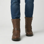 Leather Strap Ankle Boots Rugged Construction for Men