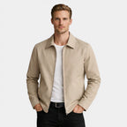 Zip-Up Collared Jacket Smooth Finish Regular Fit for Men