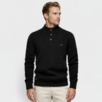 High Neck Ribbed Knit Sweater Regular Fit for Men
