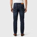 Straight Leg Denim Jeans Stretch Cotton Regular Fit for Men