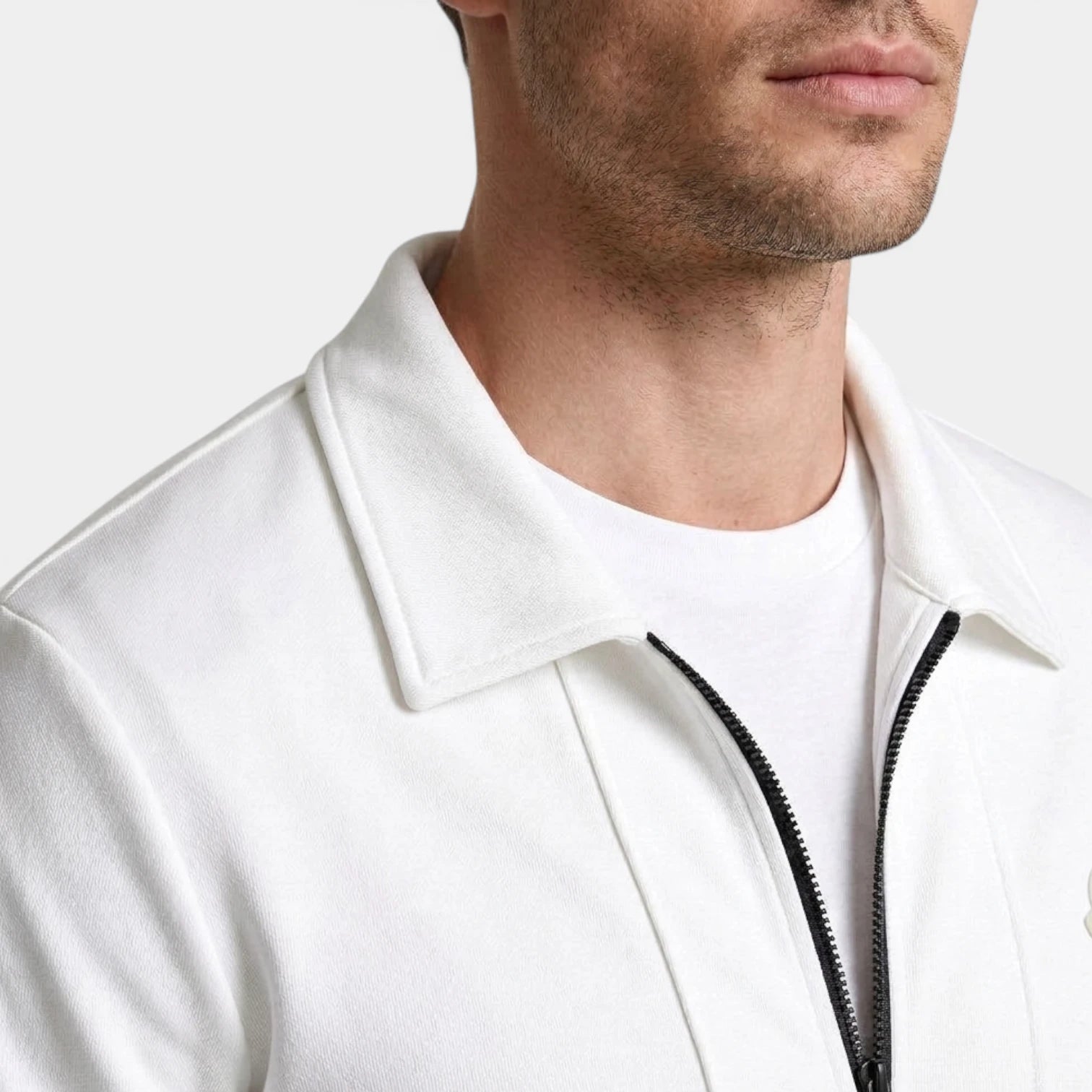 Tracksuit Set Zip-Up Jacket Drawstring Pants Stripe for Men