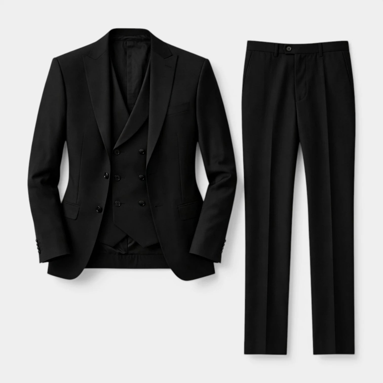 Three-Piece Suit Regular Fit Notch Lapel Woven for Men