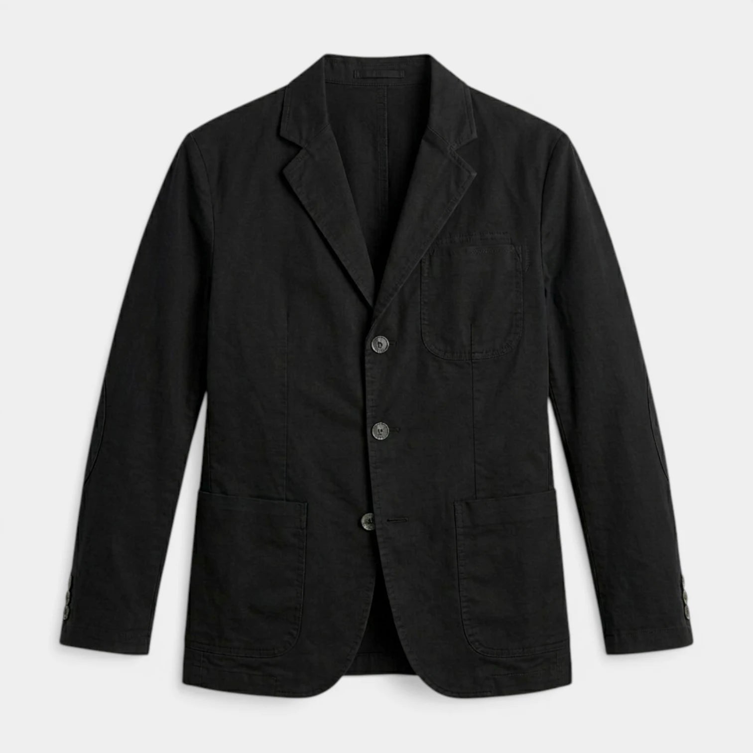 Three-Button Woven Blazer Tailored Regular Fit for Men