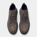 Suede Lace-Up Ankle Boots Round Toe for Men