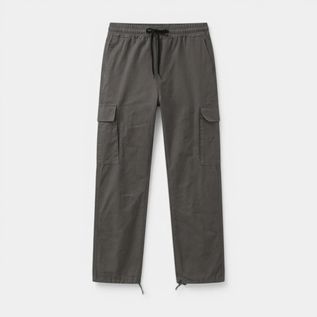 Cargo Pants Straight Fit Drawstring Waist Utility for Men