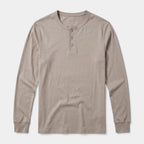 Long Sleeve Henley Shirt Three Button Placket for Men
