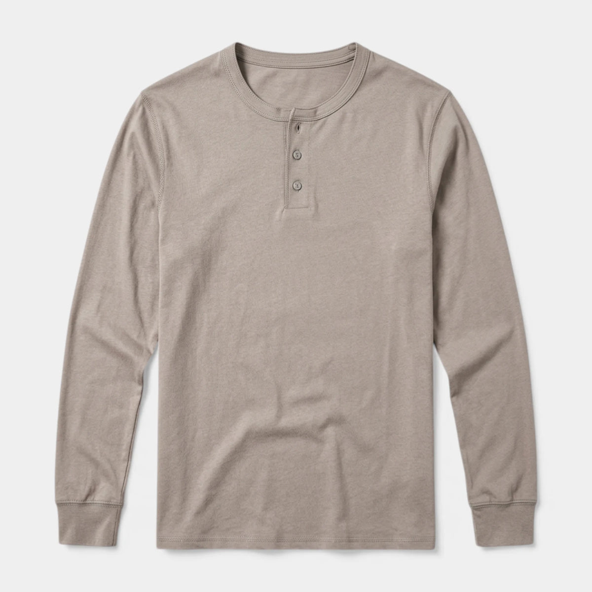 Long Sleeve Henley Shirt Three Button Placket for Men