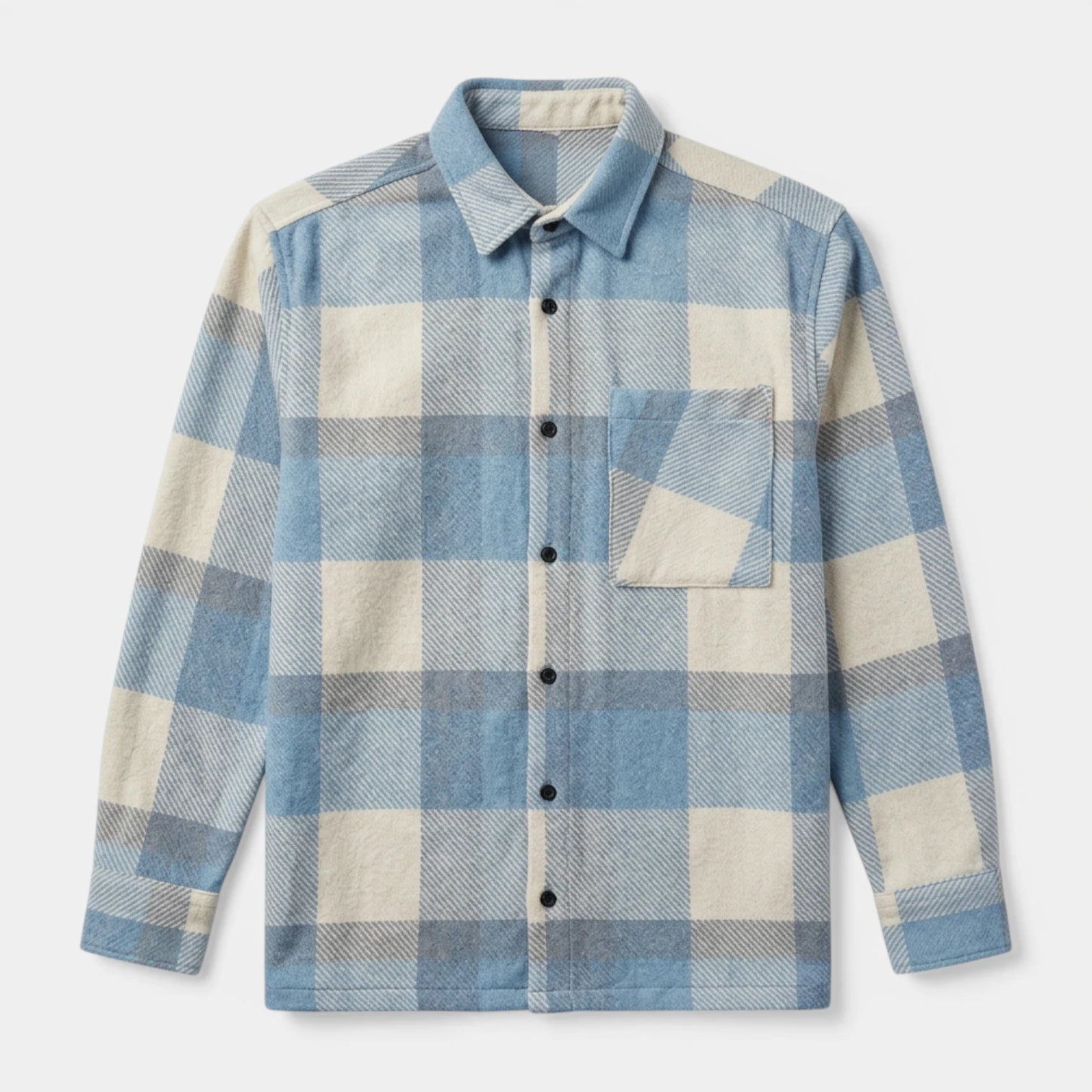 Checked Overshirt Relaxed Fit Button-Front for Men