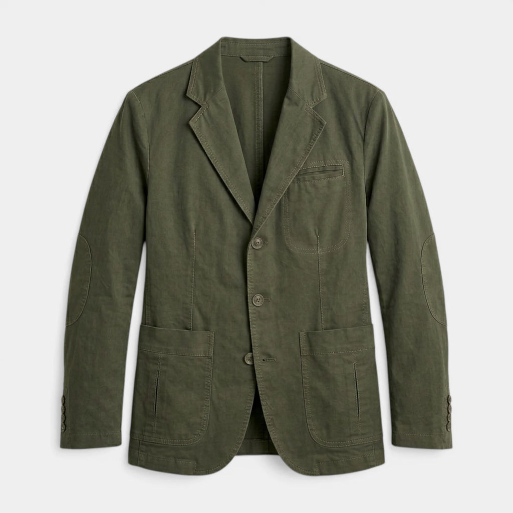 Three-Button Woven Blazer Tailored Regular Fit for Men