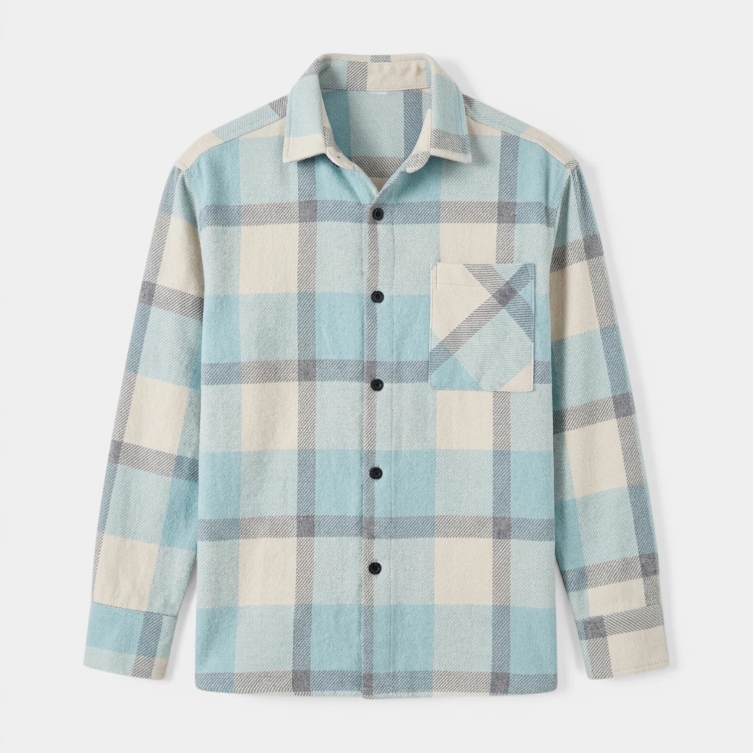 Checked Overshirt Relaxed Fit Button-Front for Men